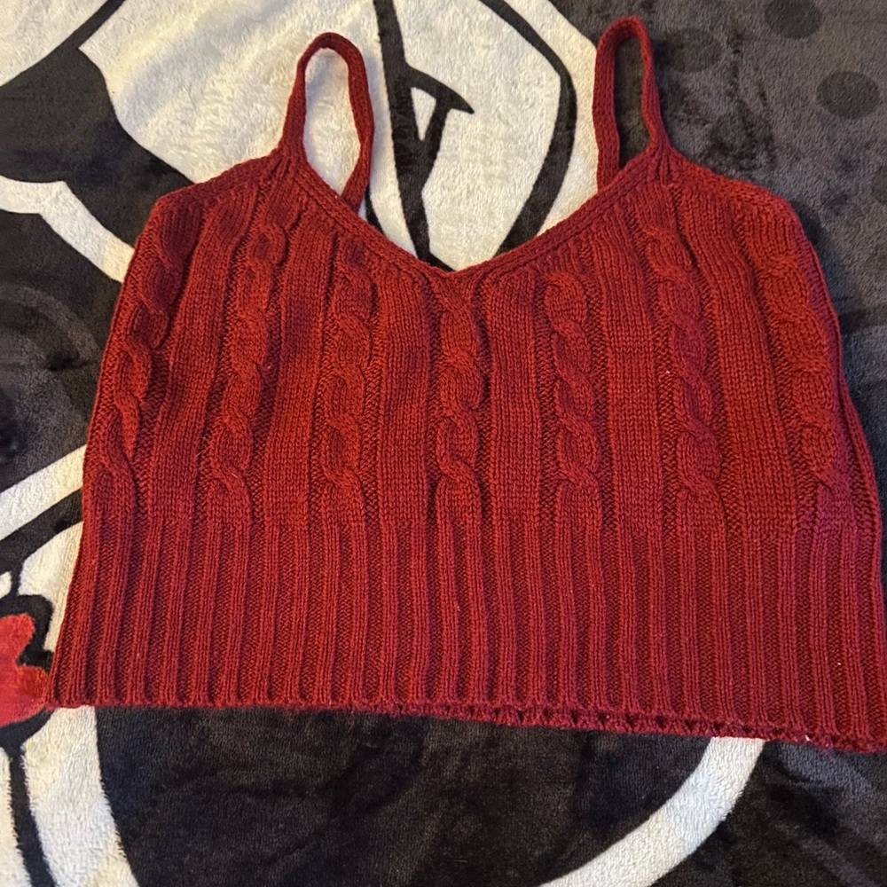 #177 SHEIN Burgundy Cable Knit Camisole